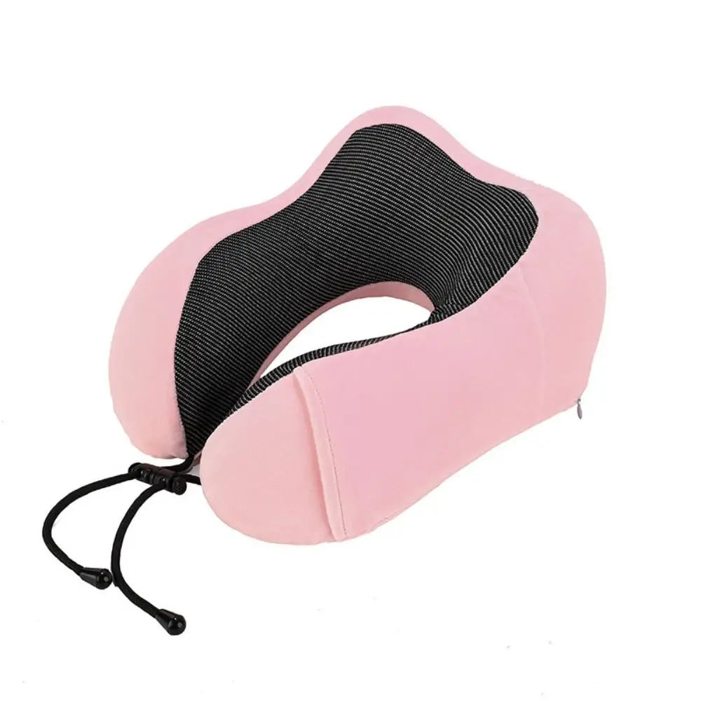 Memory Foam Travel Pillow Neck Support Cushion Without Carry Bag Ear Plugs Mask