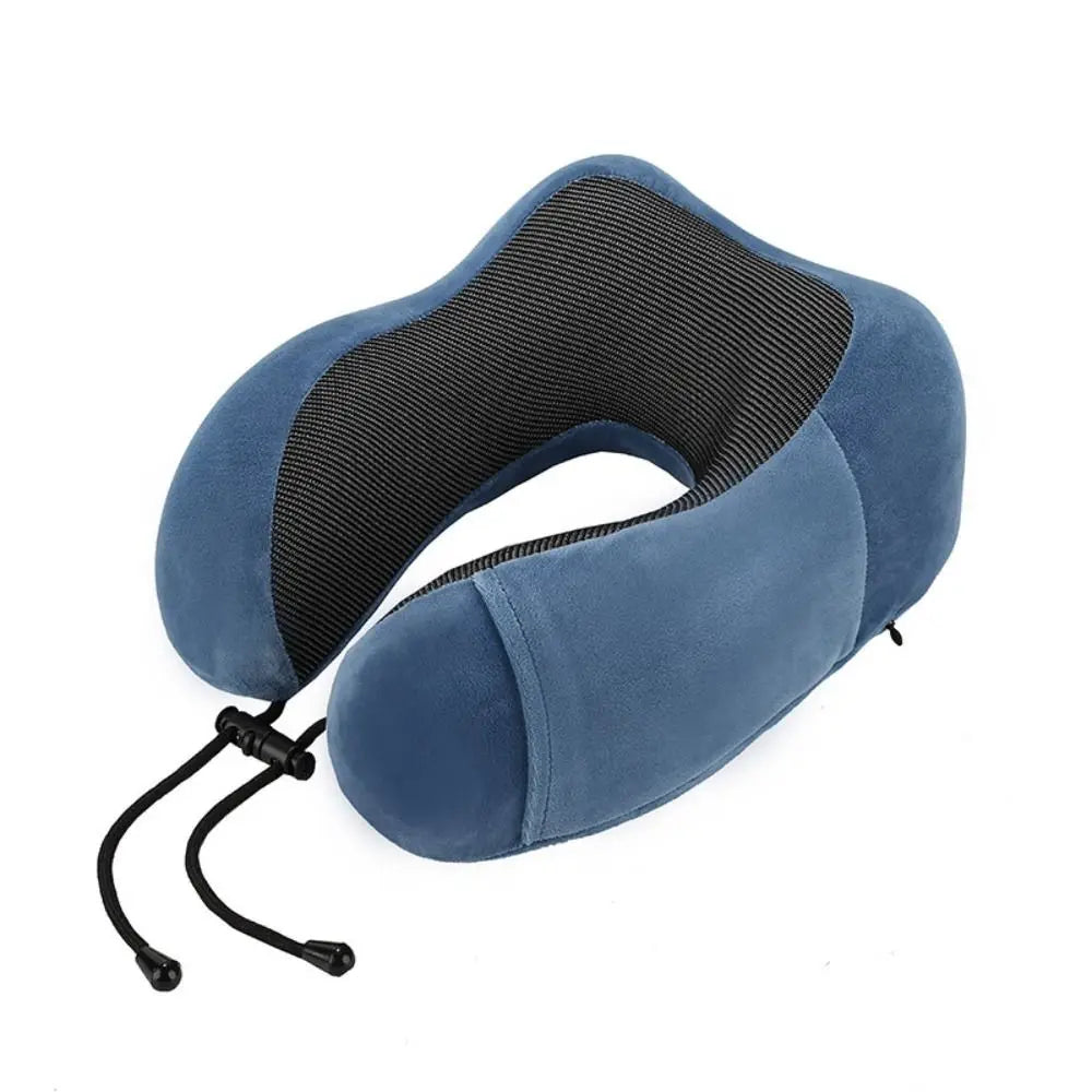 Memory Foam Travel Pillow Neck Support Cushion Without Carry Bag Ear Plugs Mask
