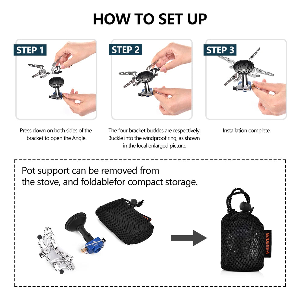 Outdoor Camping Gas Burner Outdoor Stove 3300W with igniter Camping Equipment Portable Tourist  Survival Bushcraft Kitchen