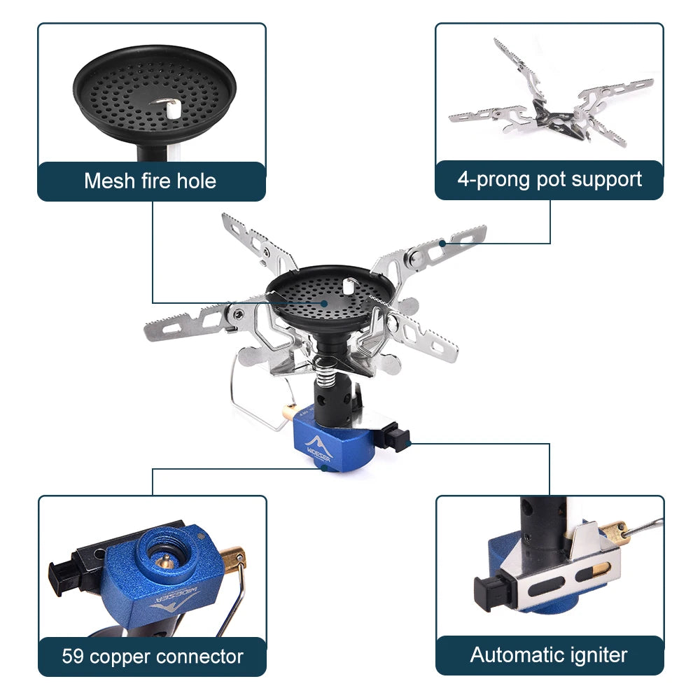 Outdoor Camping Gas Burner Outdoor Stove 3300W with igniter Camping Equipment Portable Tourist  Survival Bushcraft Kitchen