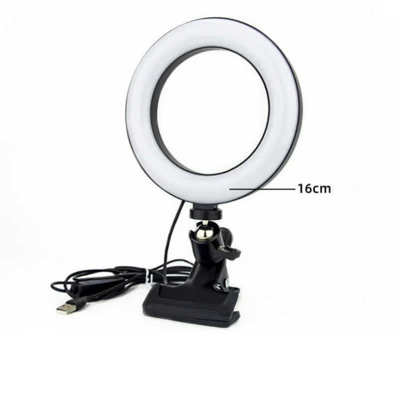 LED Selfie Ring Light 6-inch USB Plug 3-tone Lighting Photography Light Video Recording Live Broadcast Fill Light