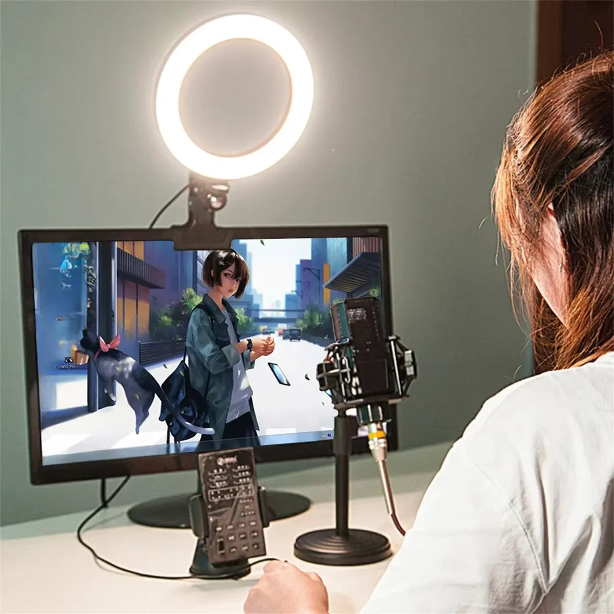 LED Selfie Ring Light 6-inch USB Plug 3-tone Lighting Photography Light Video Recording Live Broadcast Fill Light
